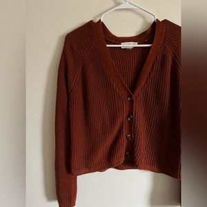 Rust / Burnt Orange Cropped Cardigan